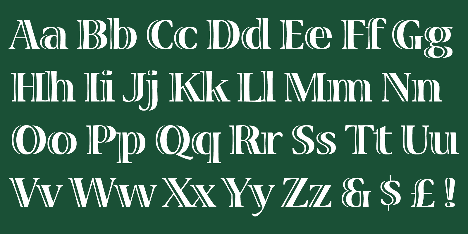 Card displaying Viva typeface in various styles