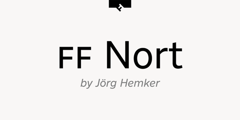 Card displaying FF Nort typeface in various styles