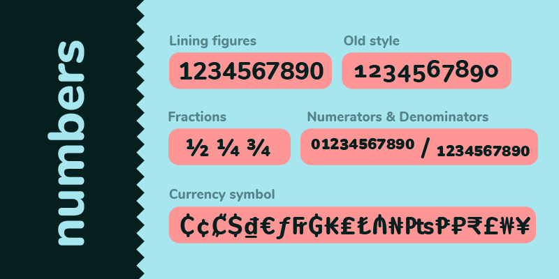 Card displaying Nunito typeface in various styles