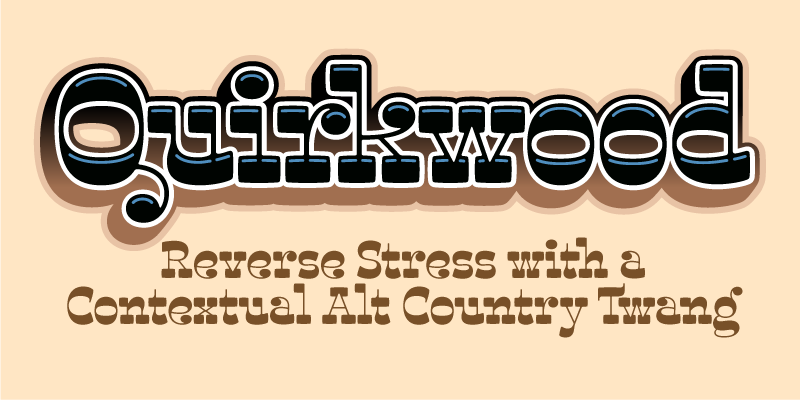 Card displaying Quirkwood typeface in various styles