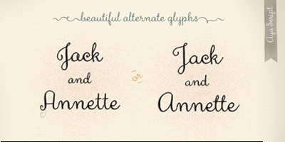 Card displaying Aya Script typeface in various styles