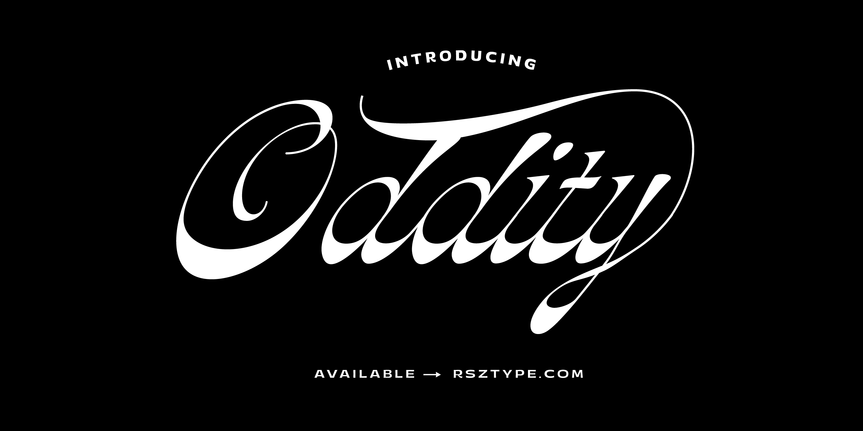 Card displaying Oddity Script typeface in various styles