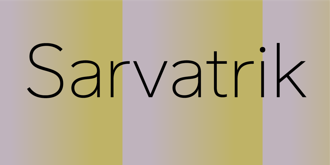 Card displaying Sarvatrik Latin Variable typeface in various styles