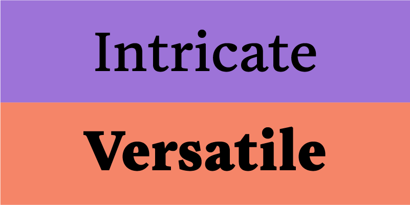 Card displaying Tiffin Latin Variable typeface in various styles