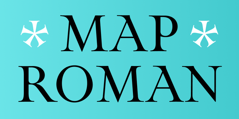 Card displaying Map Roman Variable typeface in various styles