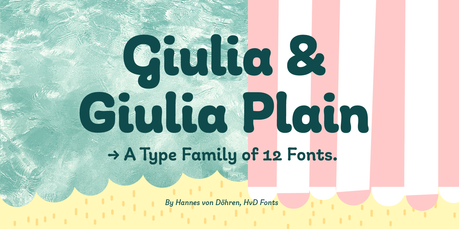 Card displaying Giulia typeface in various styles