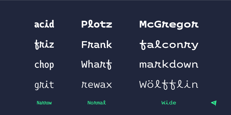 Card displaying Monotalic typeface in various styles