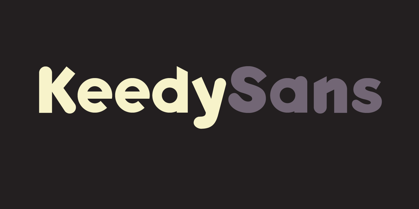 Card displaying Keedy Sans typeface in various styles