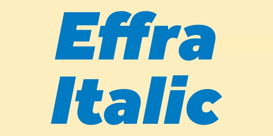 Card displaying Effra CC Variable typeface in various styles