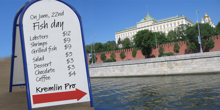 Card displaying Kremlin typeface in various styles