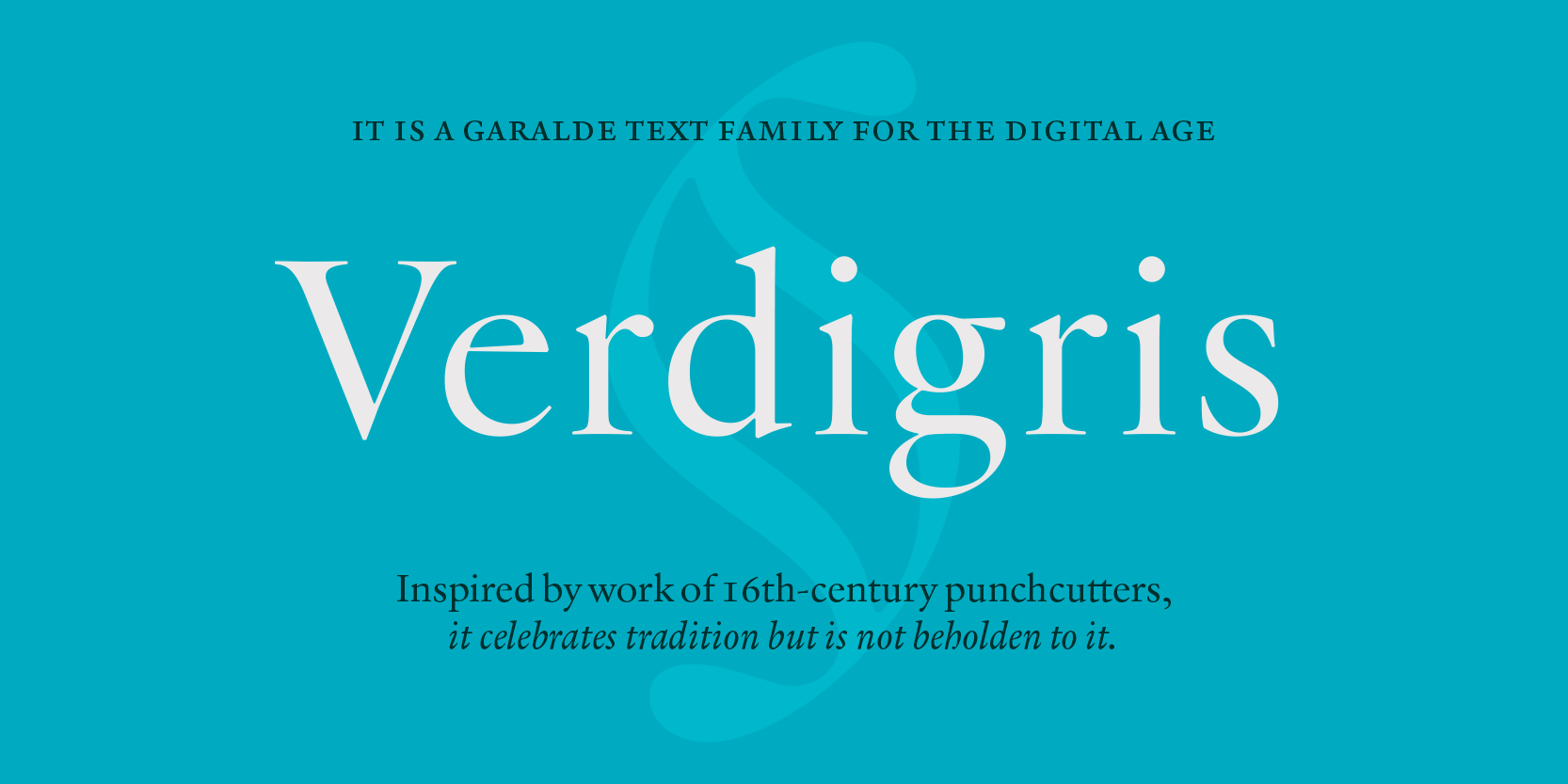 Card displaying MVB Verdigris Pro typeface in various styles