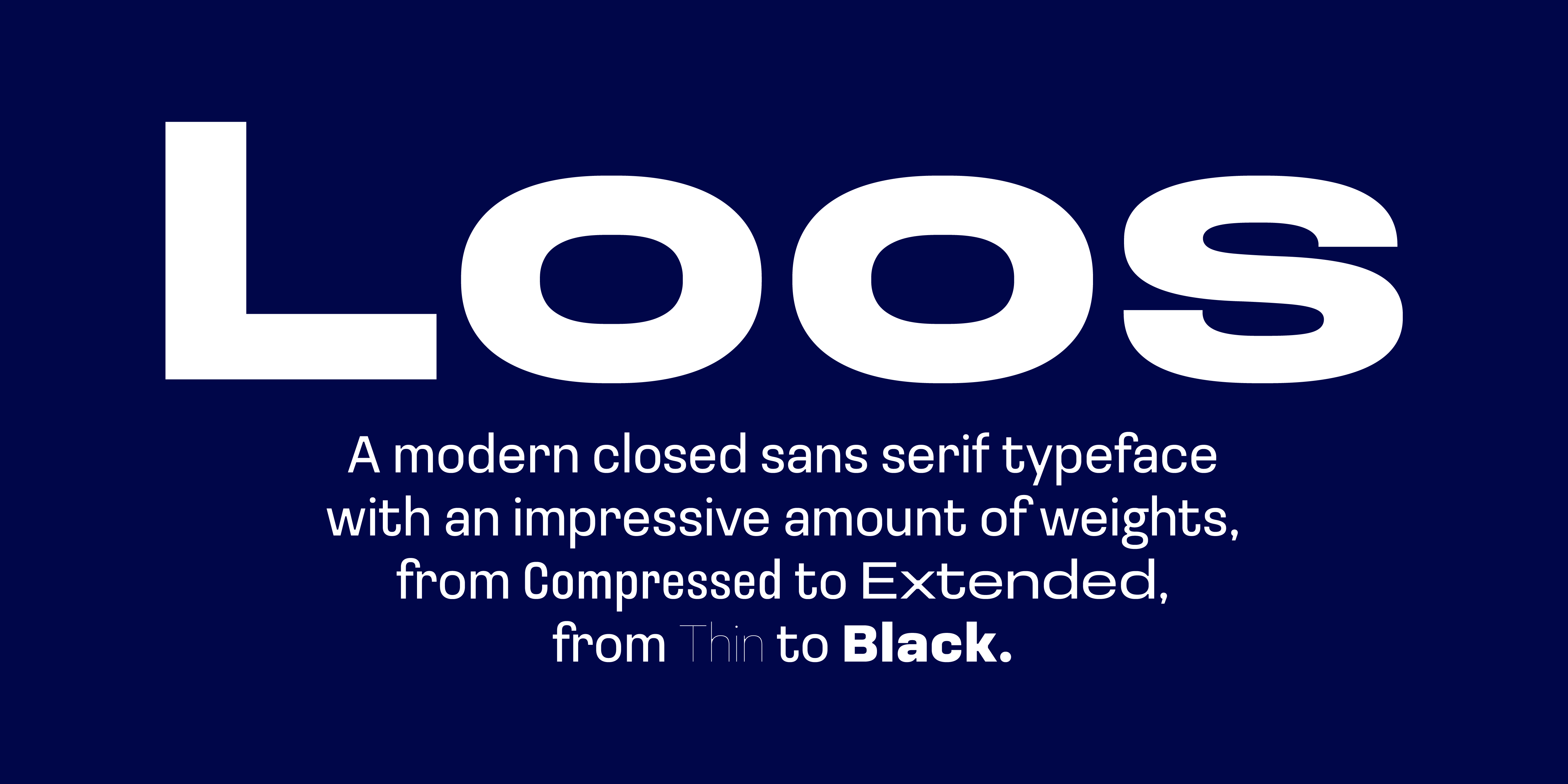 Card displaying Loos typeface in various styles