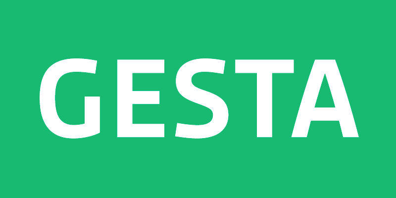 Card displaying Gesta typeface in various styles