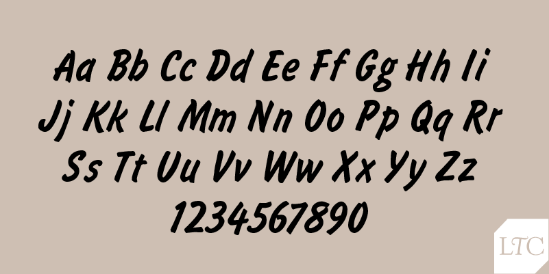 Card displaying LTC Flash typeface in various styles