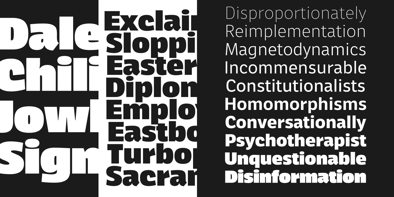 Card displaying Neutronic typeface in various styles