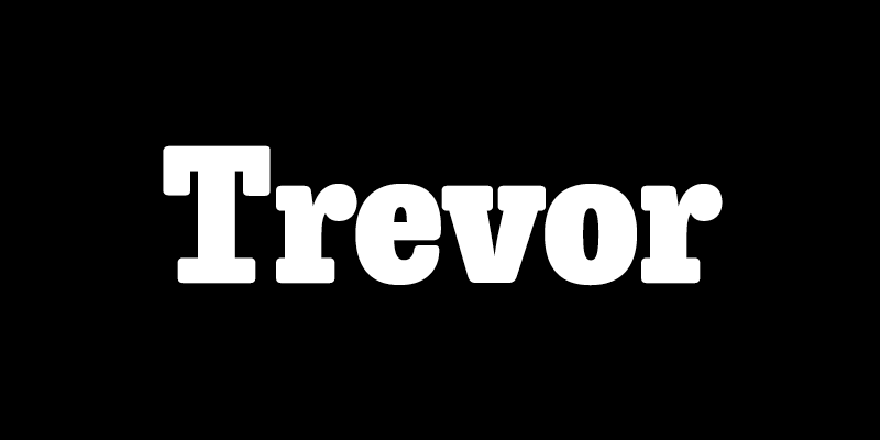 Card displaying Trevor typeface in various styles