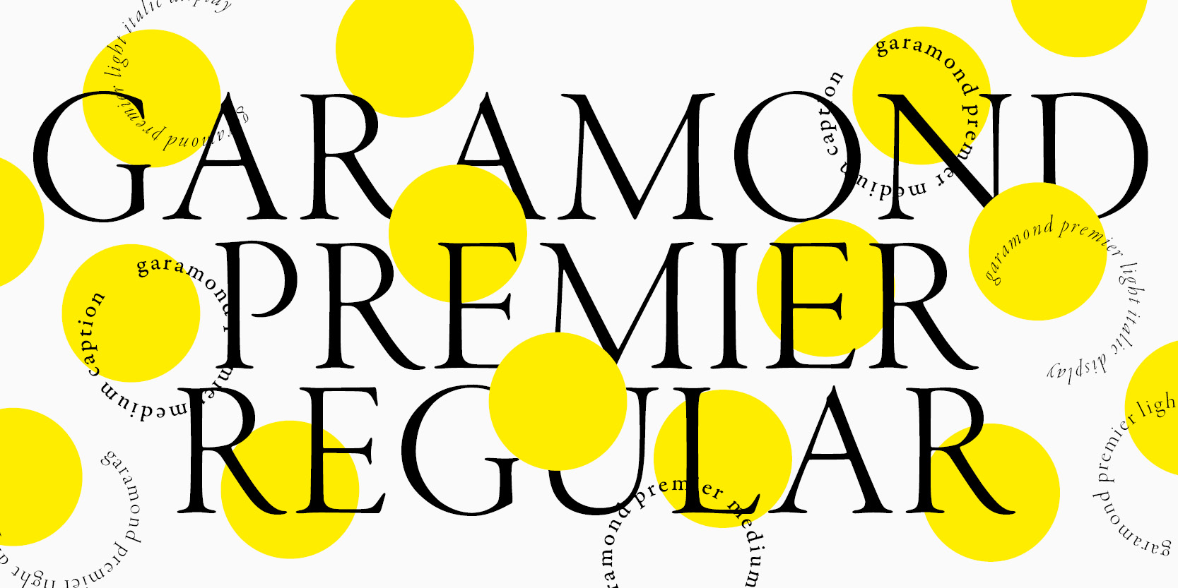 Card displaying Garamond Premier typeface in various styles