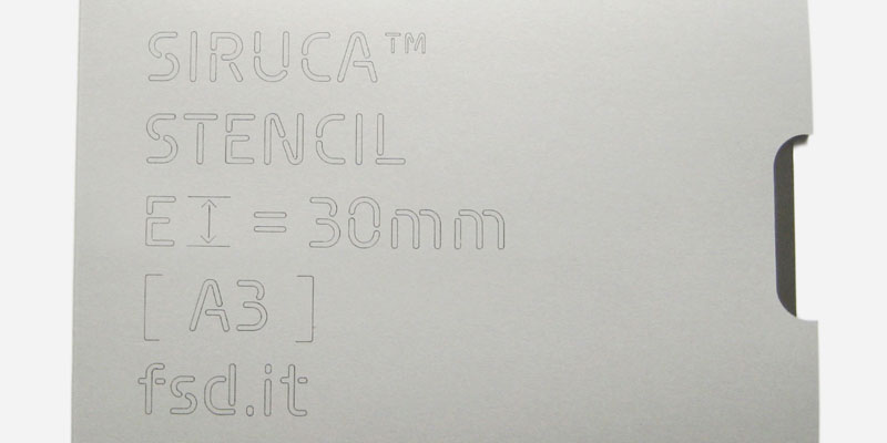 Card displaying Siruca typeface in various styles