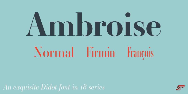 Card displaying Ambroise typeface in various styles