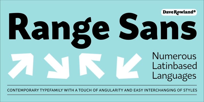 Card displaying Range Sans Variable typeface in various styles