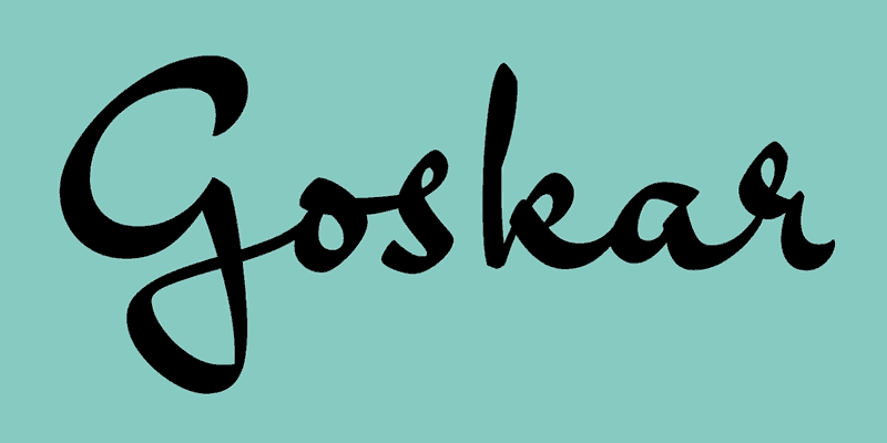 Card displaying Goskar Variable typeface in various styles