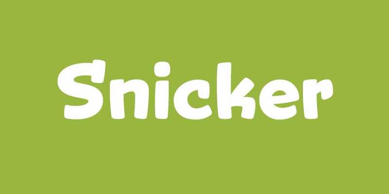 Card displaying Snicker typeface in various styles