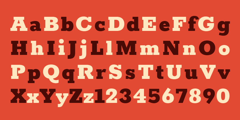 Card displaying Rokkitt typeface in various styles