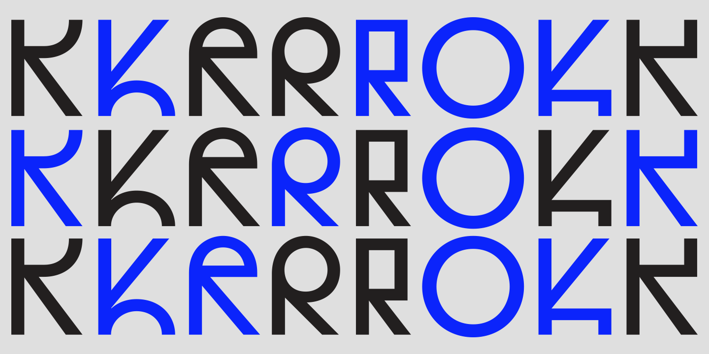 Card displaying Krok typeface in various styles
