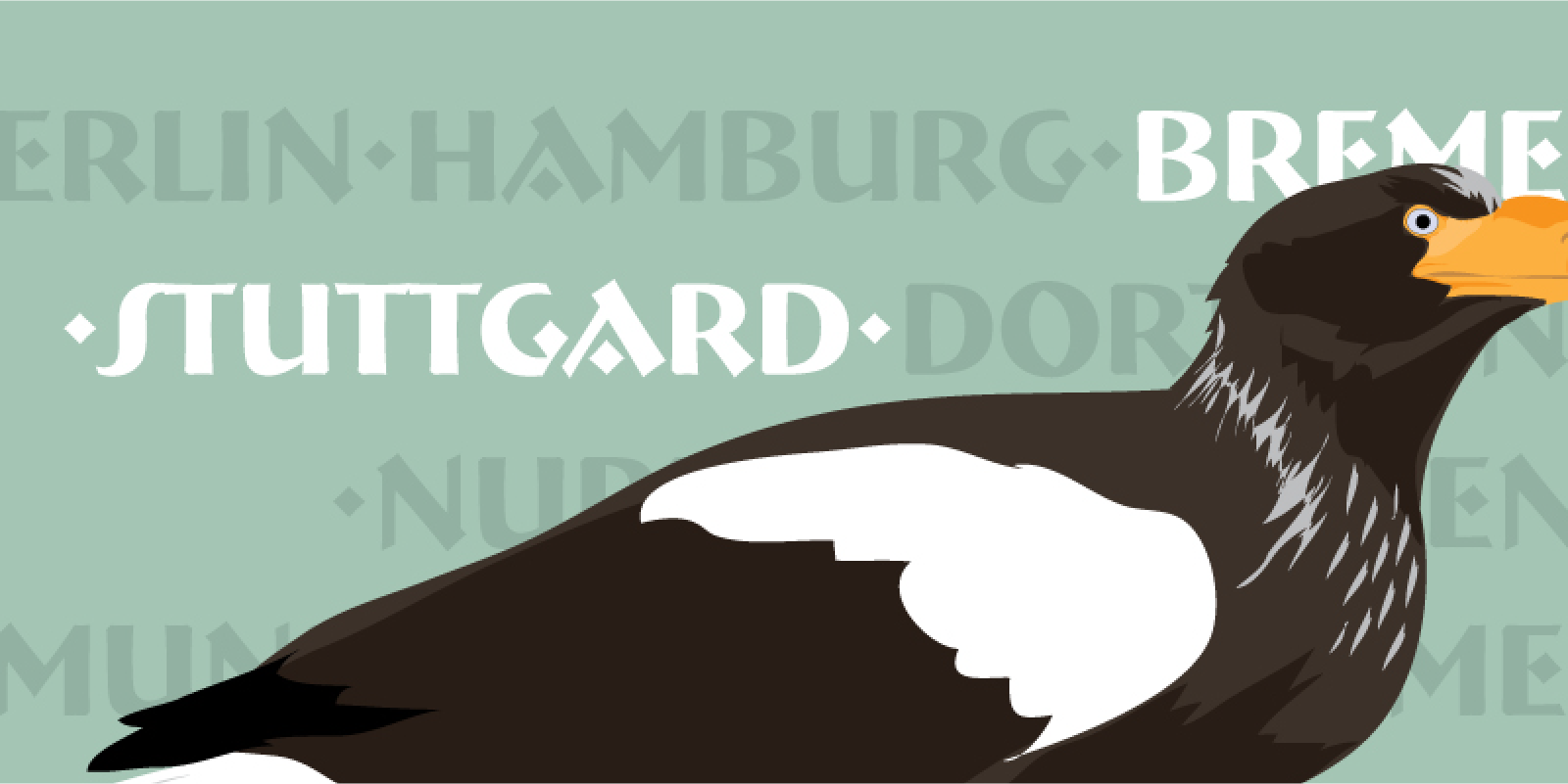 Card displaying Bremen typeface in various styles