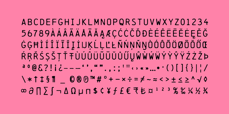 Card displaying Chainprinter typeface in various styles